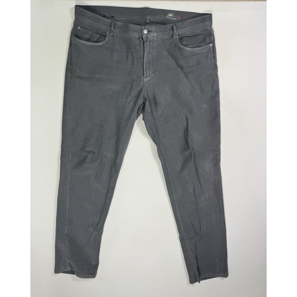 Faherty Men 38 Pants Gray Stretch Terry 5 Pocket MBC0020 Slate Slim Fit 40x31